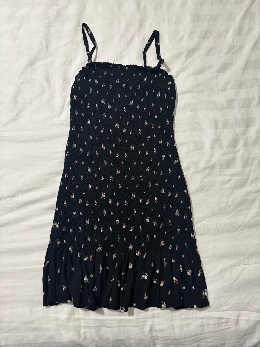 Women’s Hollister Mini Fitted Dress in Black with Floral Print